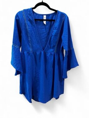 Vibrant Royal Blue V-Neck Tunic
